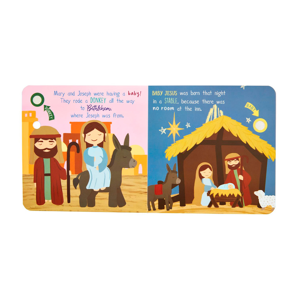 Square nativity book titled Sounds Like Nativity with paper cover.