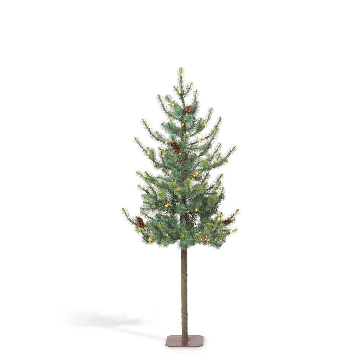 Blue Spruce Alpine Tree artificial tree with plastic branches, wire structure, metal base, and natural green foliage.