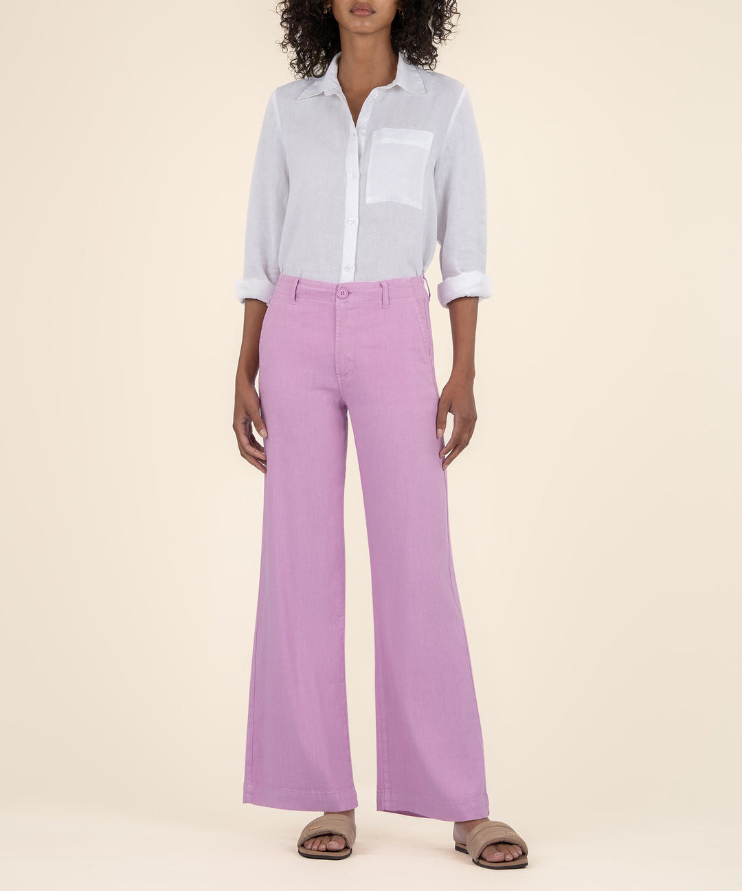 Meg Linen High Rise Wide Leg Pants