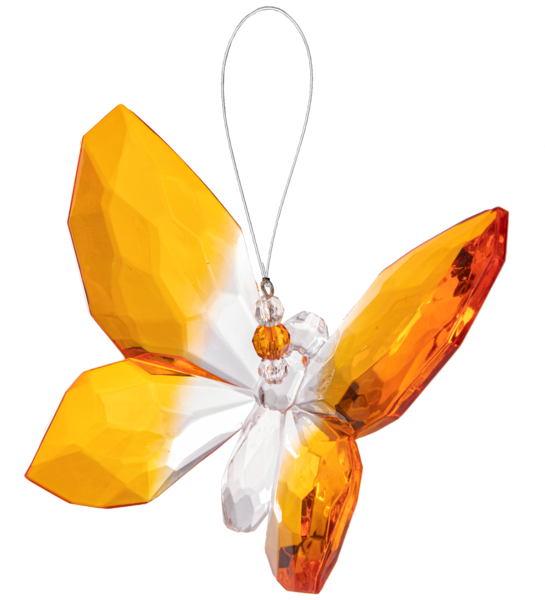 Multi-colored hanging butterfly wall decor with a natural silhouette measuring approximately five inches wide.