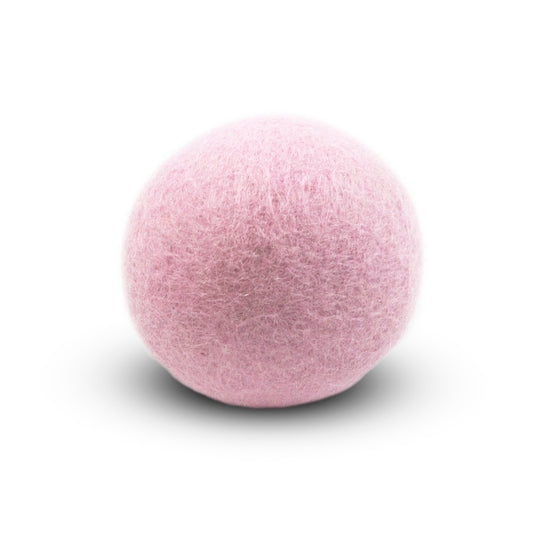 Single white eco dryer ball with smooth rounded shape