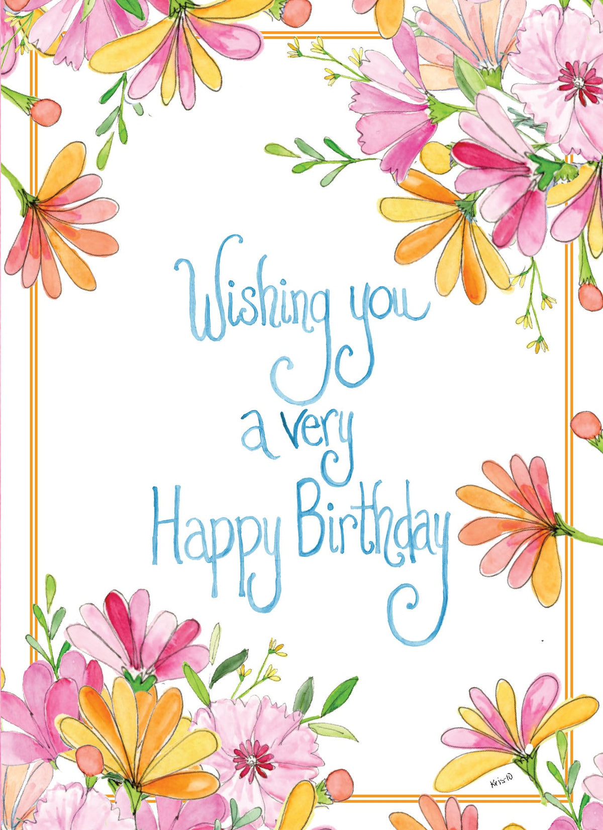 White friendship card with blue heart illustration and encouraging text