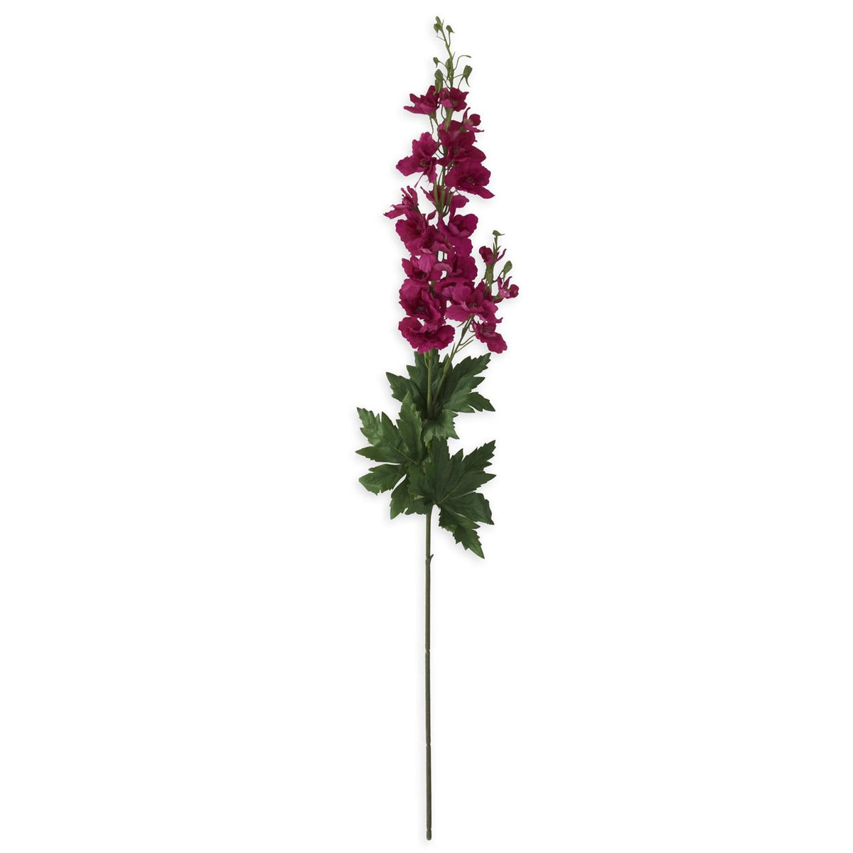36-inch Delphinium stem arrangement with realistic fabric petals on wire structure