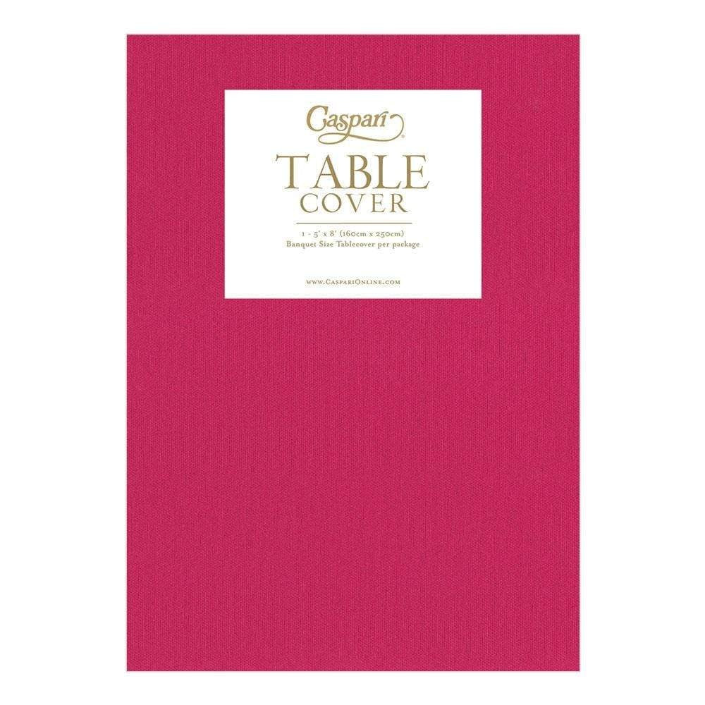 Solid fuchsia paper linen table cover with a cloth-like texture.