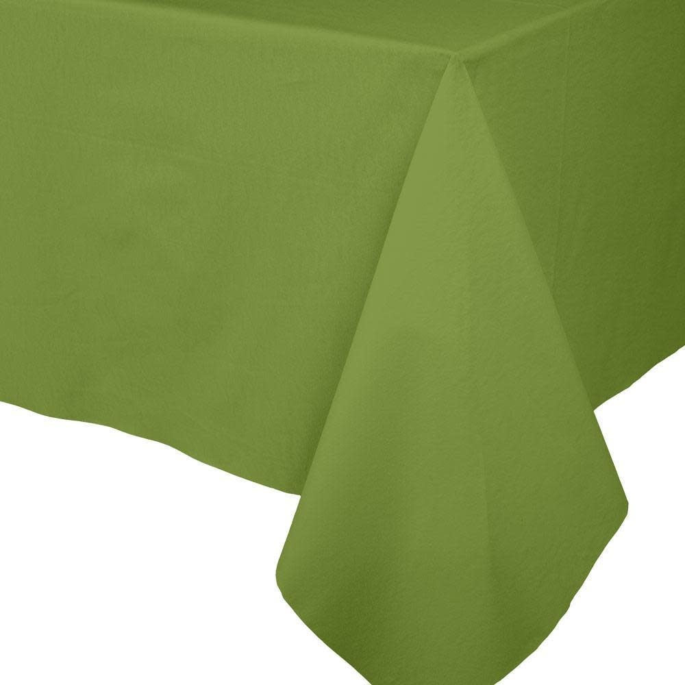 Leaf green paper linen table cover with a cloth-like texture