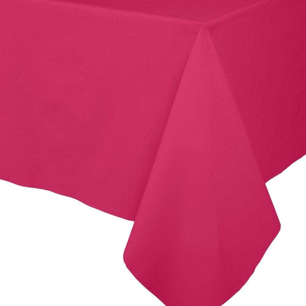 Solid beige paper linen table cover with a cloth-like texture.