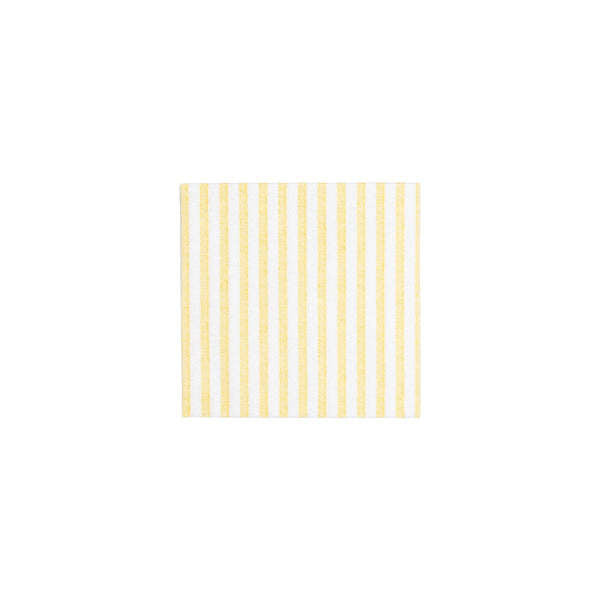 Pack of yellow spunlace cocktail napkins with a dot pattern.