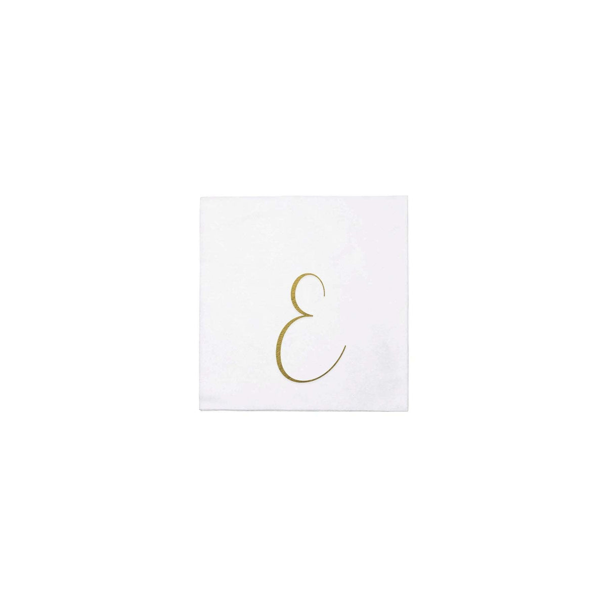 Pack of twenty gold monogram cocktail napkins made from spunlace paper.