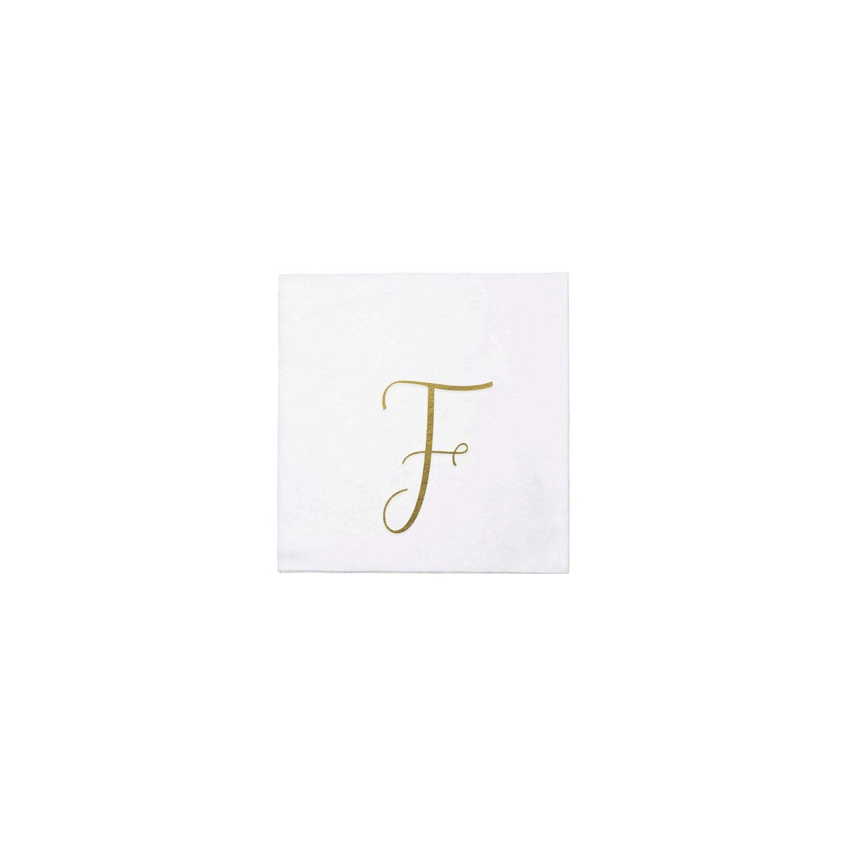 Pack of twenty gold monogram cocktail napkins made from spunlace paper.