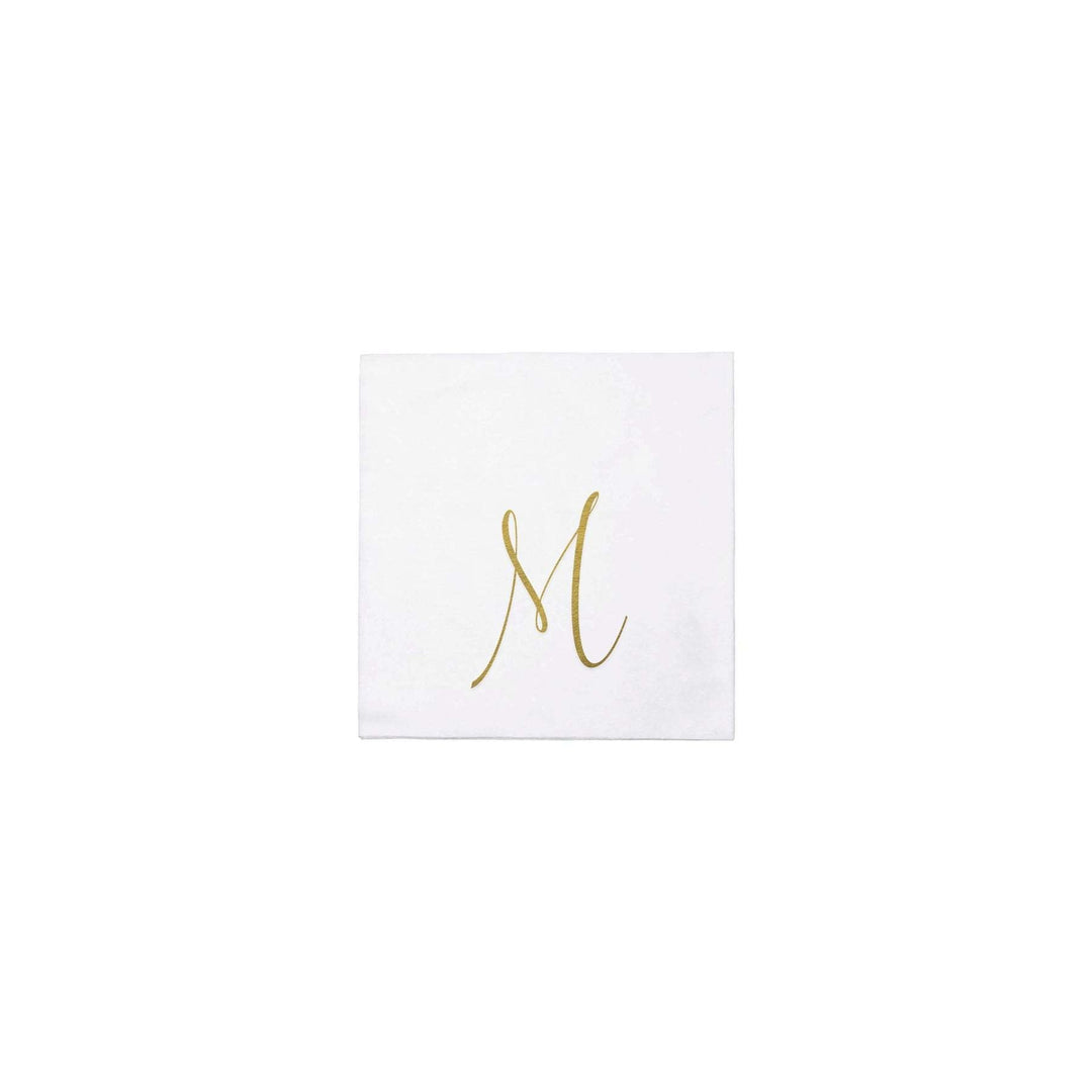 Papersoft Gold Monogram Cockail Napkins