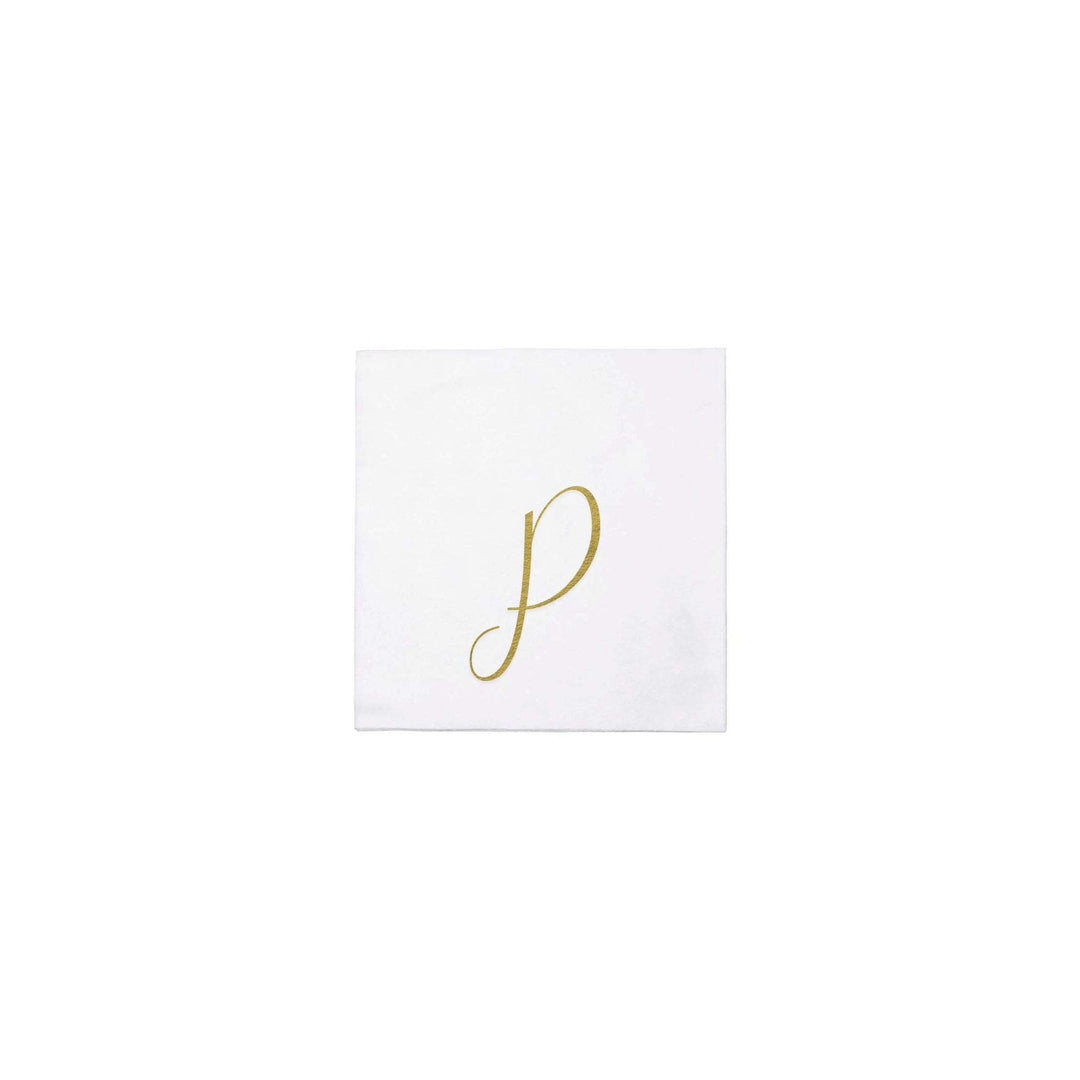 Papersoft Gold Monogram Cockail Napkins