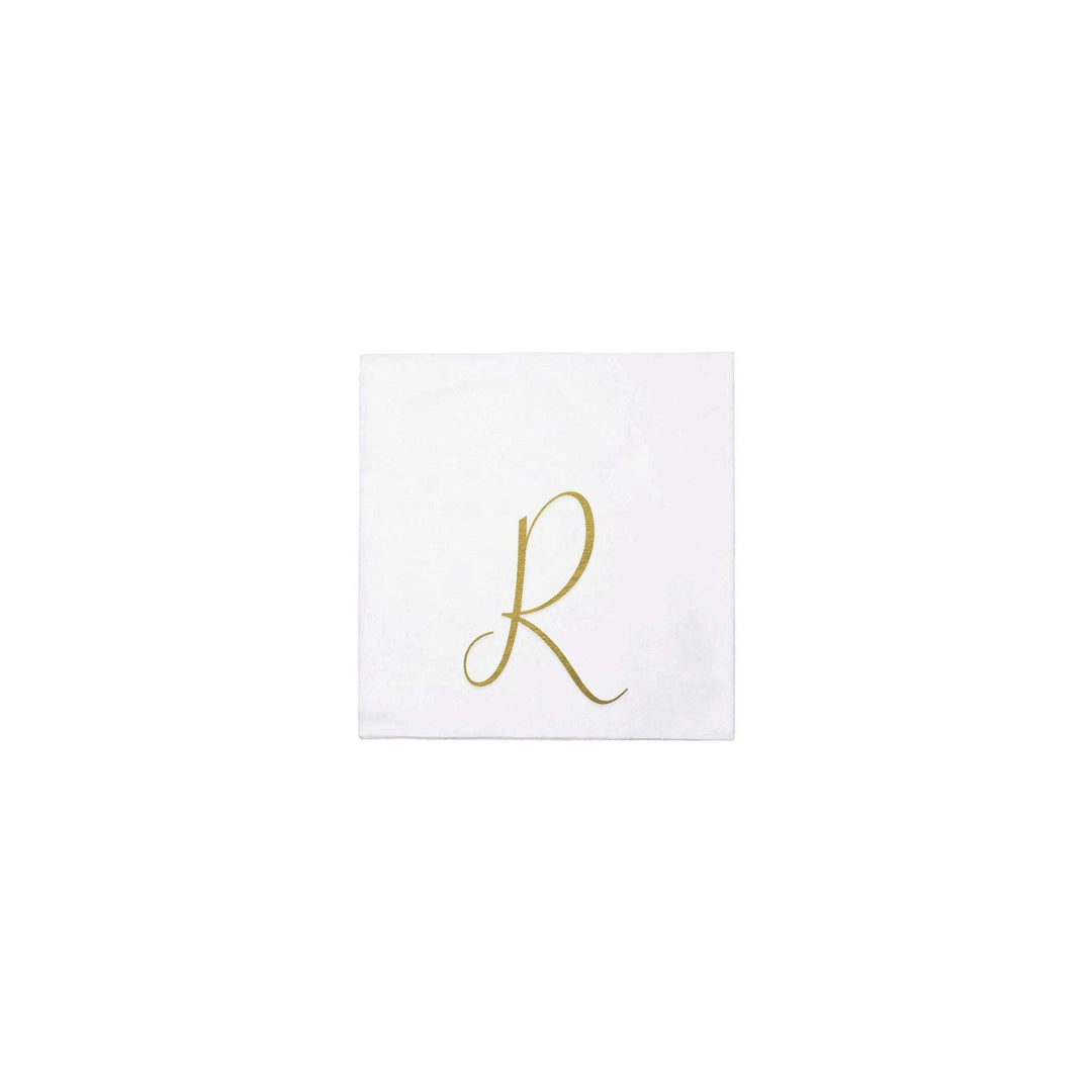 Papersoft Gold Monogram Cockail Napkins