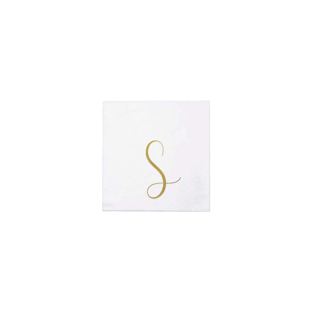 Papersoft Gold Monogram Cockail Napkins