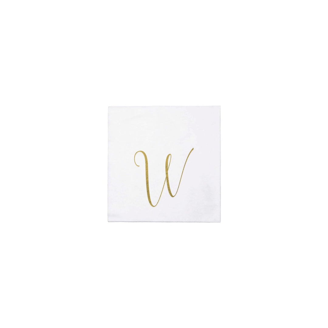 Papersoft Gold Monogram Cockail Napkins