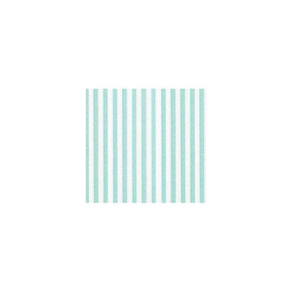 Pack of twenty aqua dot spunlace cocktail napkins folded in a square silhouette.
