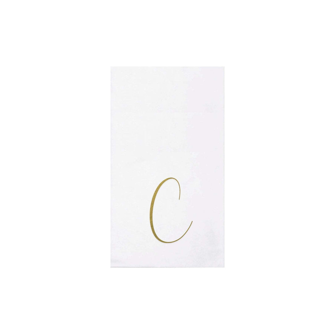 Papersoft Napkins Gold Monogram Guest Towels