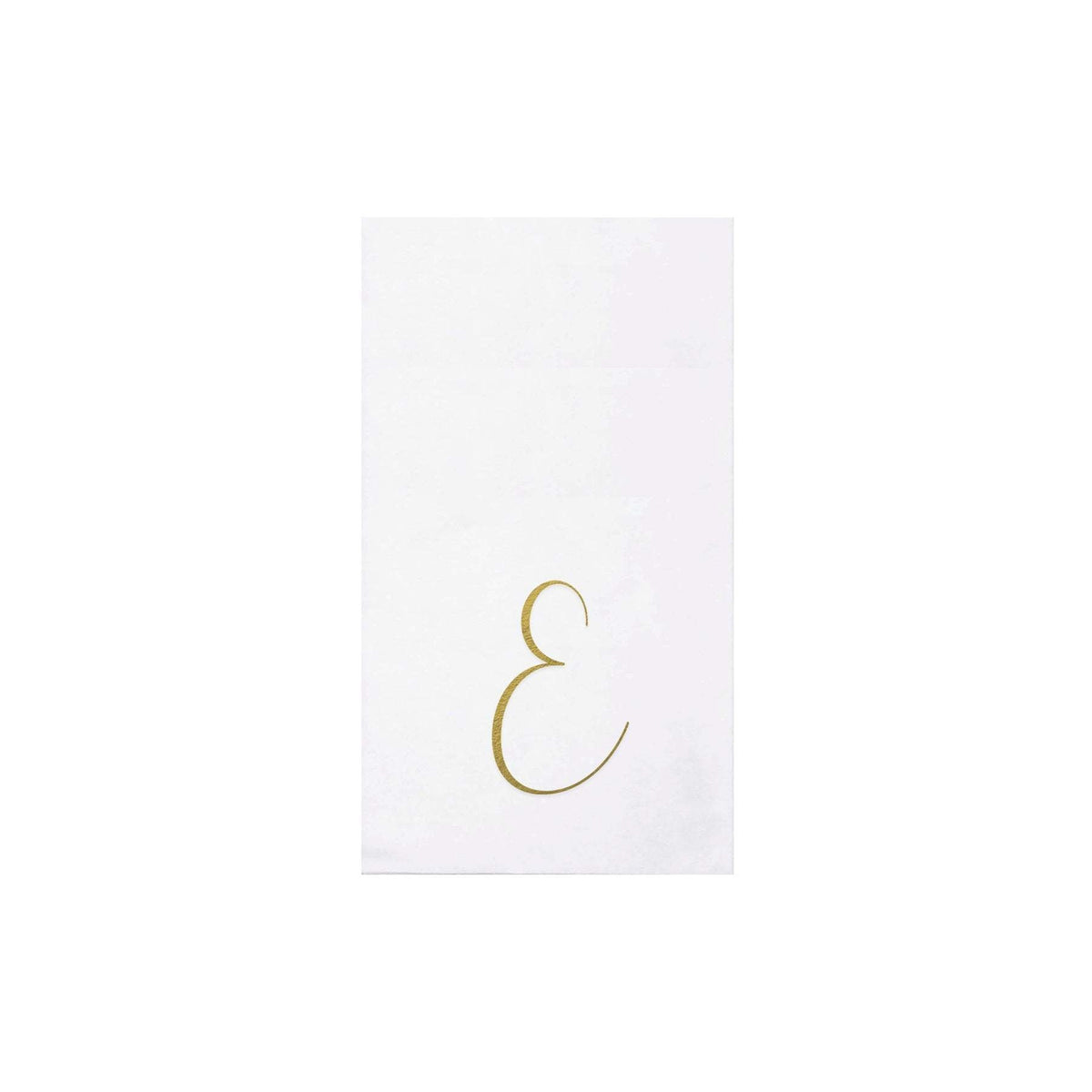 Folded gold monogram guest towels made from spunlace paper material
