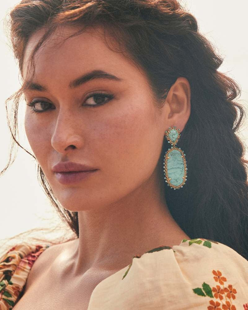 Parsons Silver Statement Earrings Turquoise