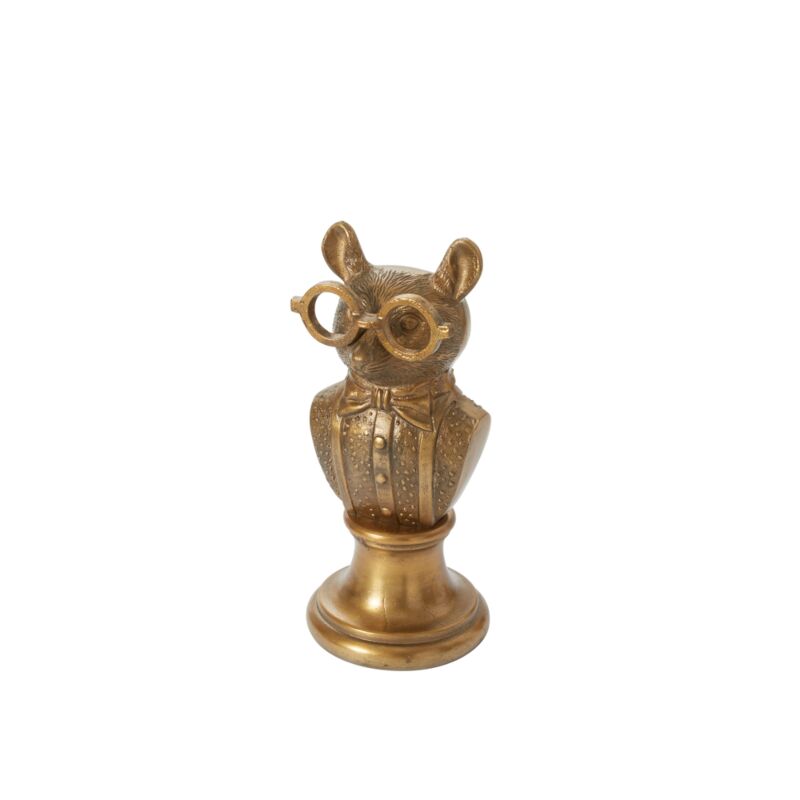 Metal bust sculpture with a smooth, classic silhouette.