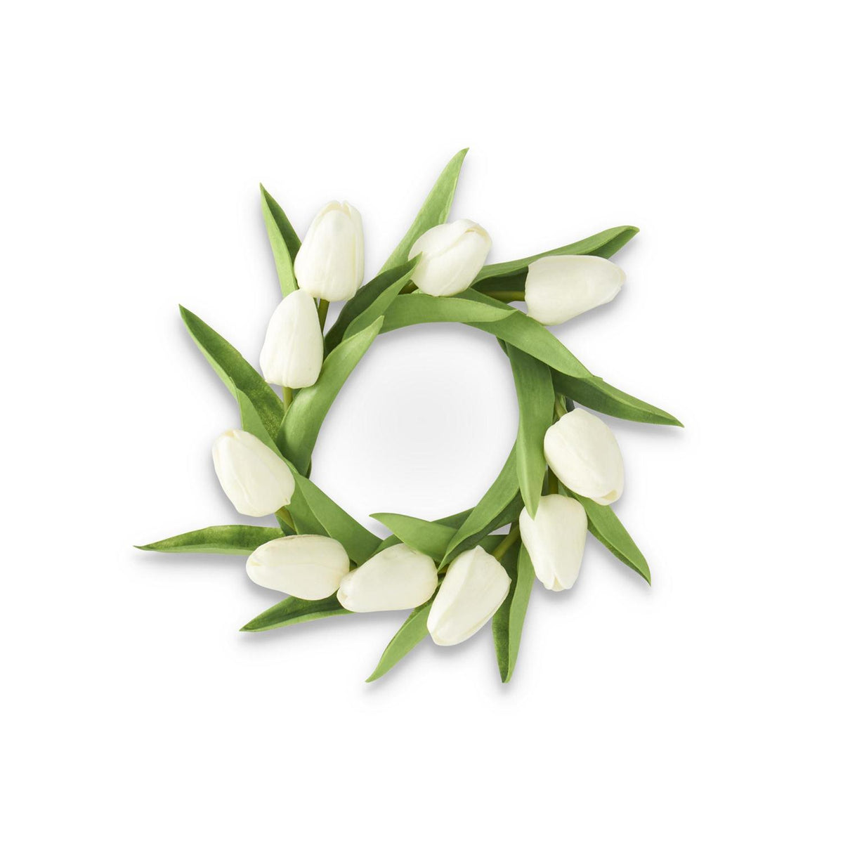 Ten-inch real touch mini tulip candle ring in PU material with a smooth silhouette.