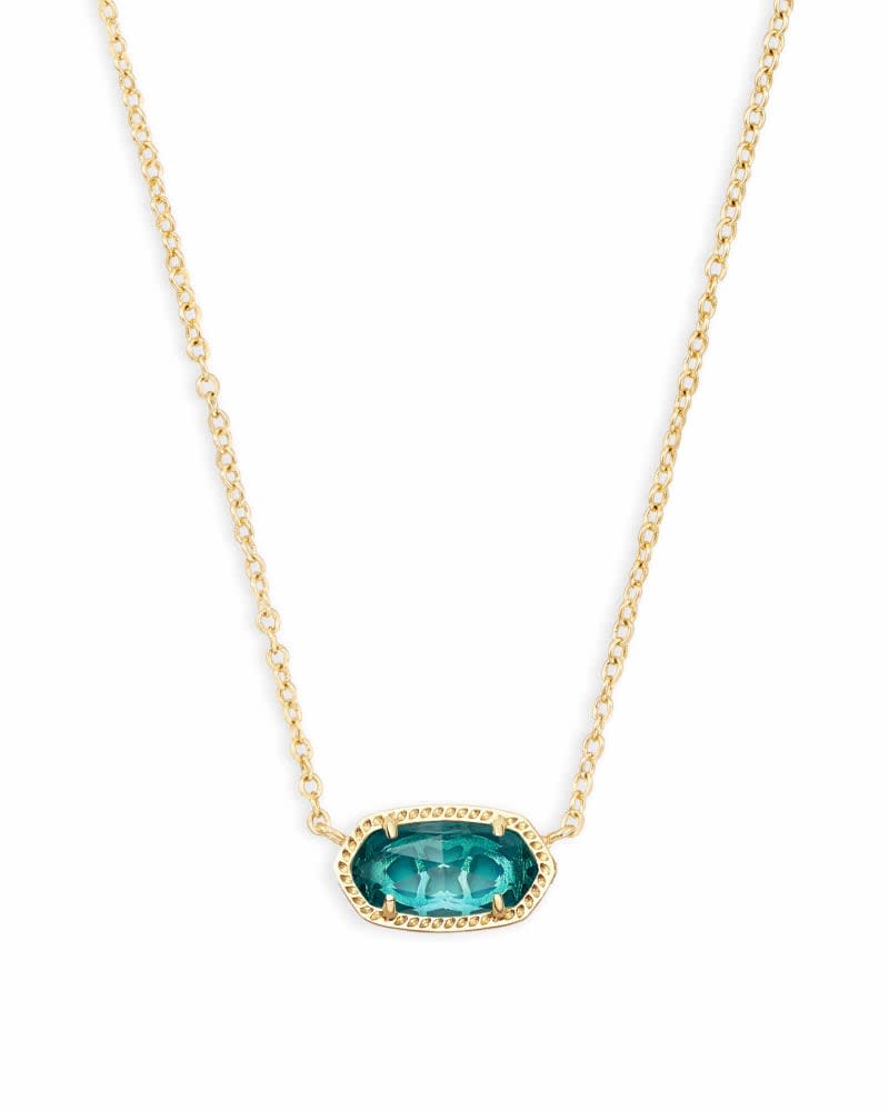 Elisa Short Pendant Necklace in silver-tone metal with a small rectangular pendant on an adjustable chain.