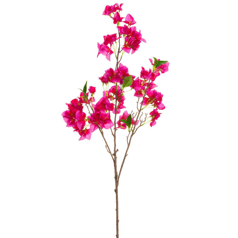 41.5-inch artificial bougainvillea branch with purple flowers on a wire and fabric stem