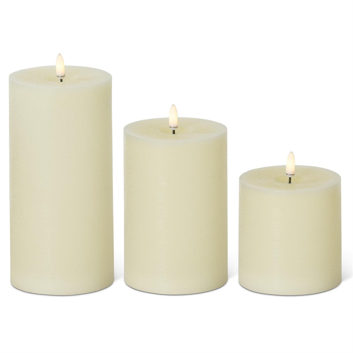 Cream ON/OFF Touch LED pillar candle with plastic base