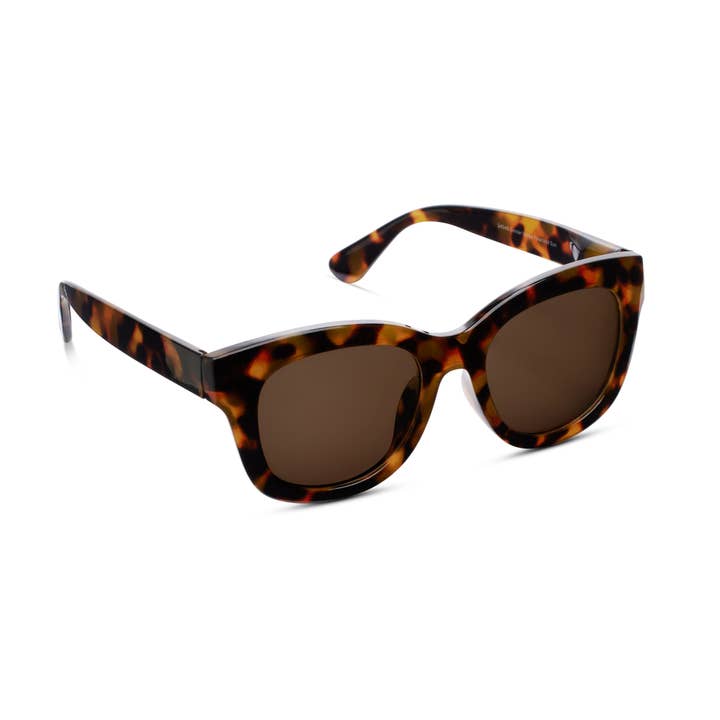 Center Stage Reading Sun sunglasses in black recycled polycarbonate frames with polarized lenses and spring hinges.