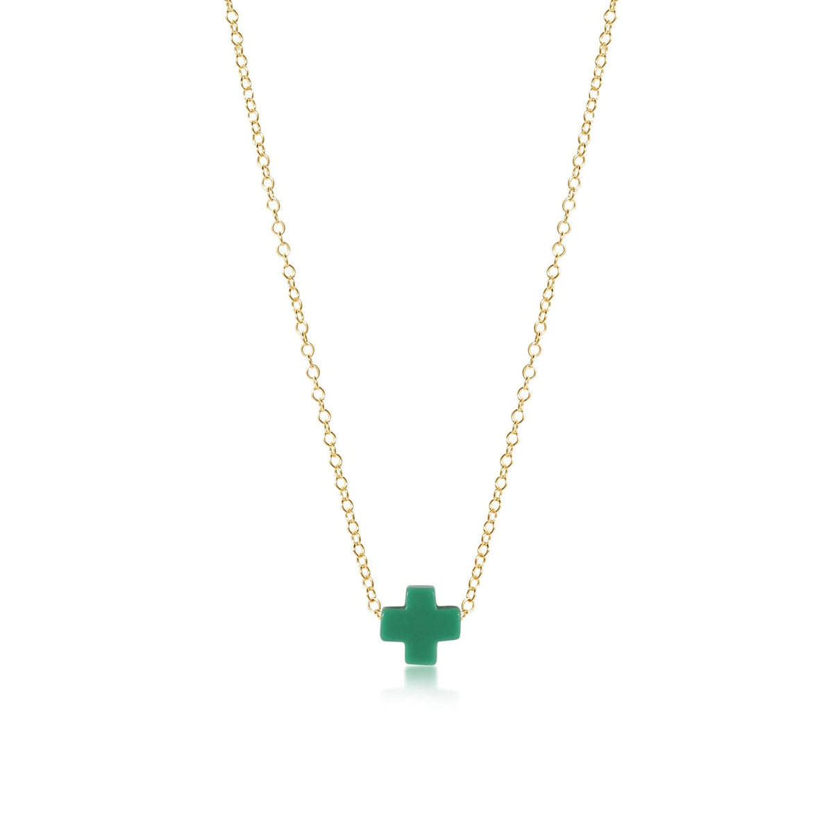 Gold-filled signature cross pendant on a 16-inch chain necklace