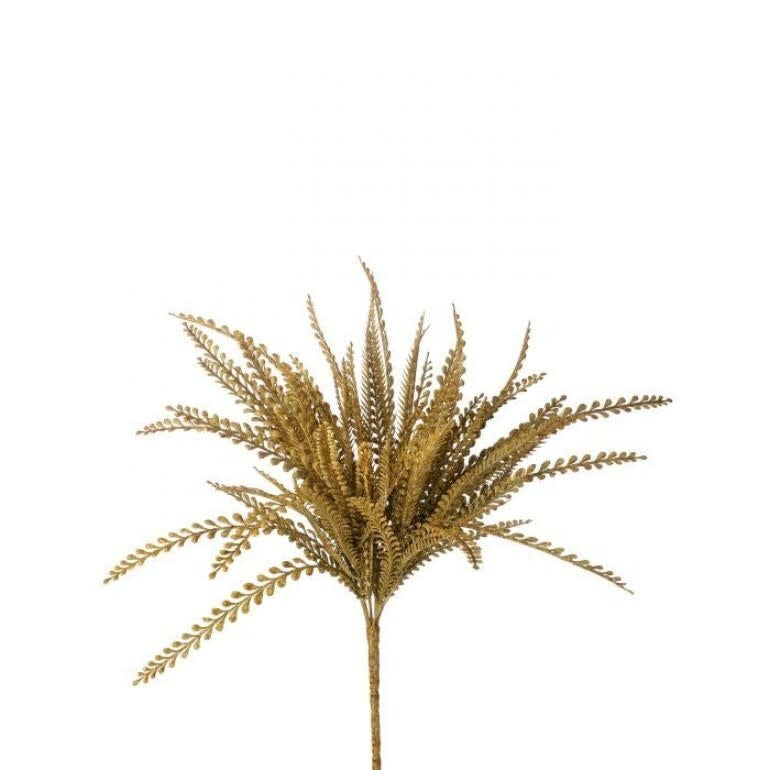 Cream-colored PE keel harvest grass bush with gold accents in a natural rounded silhouette.