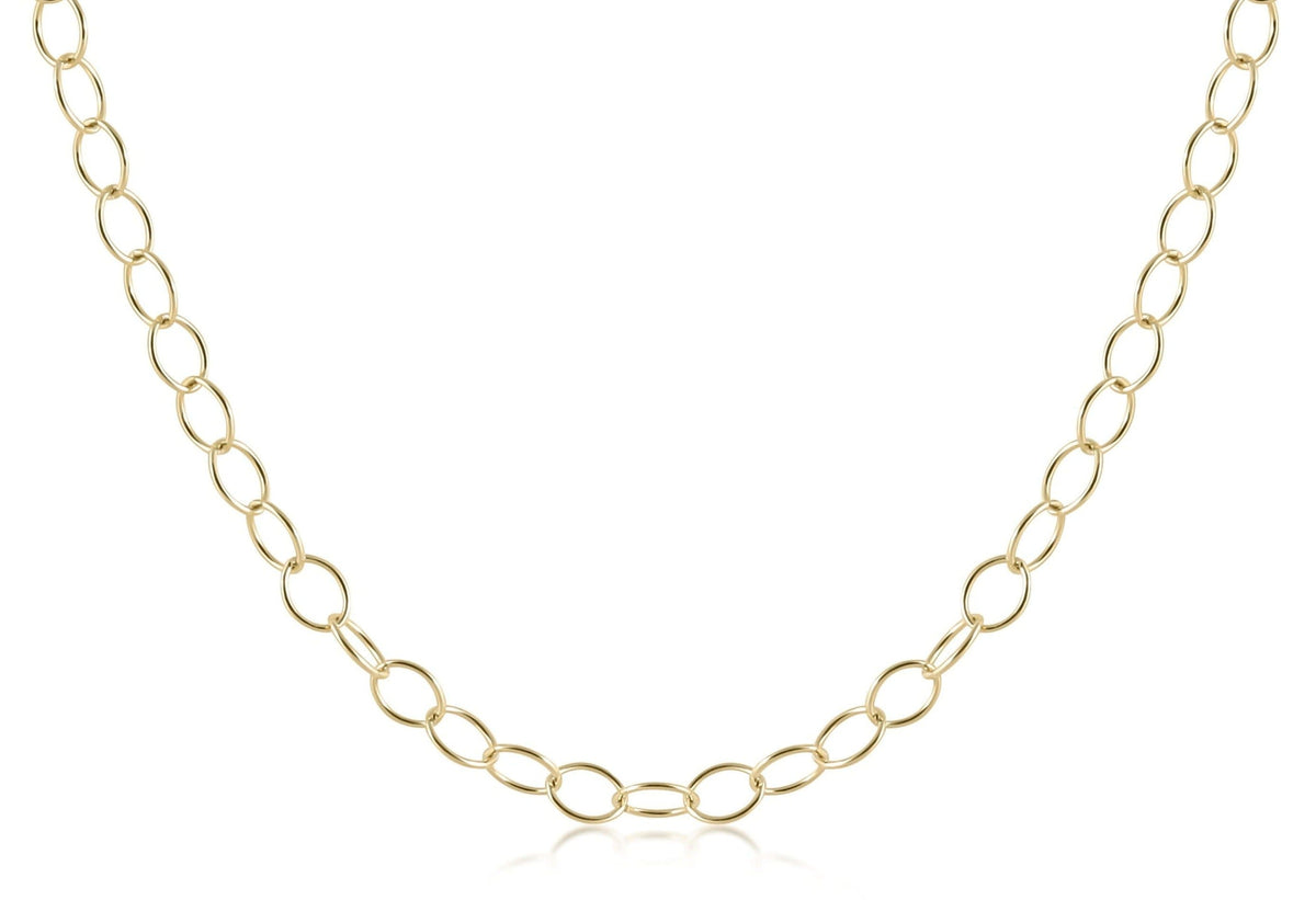 15-inch gold-filled oval link choker chain necklace.