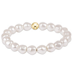 Classic Admire bracelet featuring eight-millimeter faceted pearl crystals on high-performance elastic.
