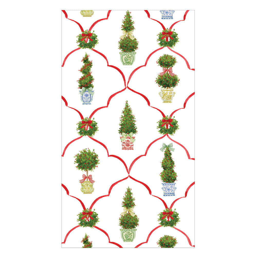 Pack of Petit Jardin De Noel guest towels featuring festive holiday artwork printed on triple-ply material.