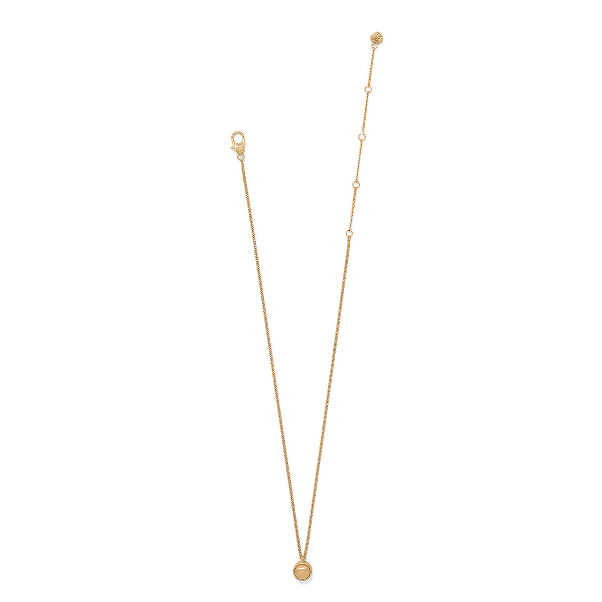 Contempo Nuevo Petite Dome Necklace in gold plating with an adjustable lobster claw chain.