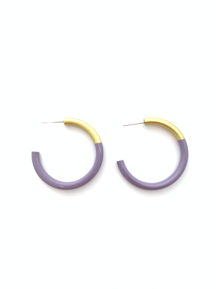 Med LIZ Hoops Earring in gold-tone metal with a smooth circular silhouette.