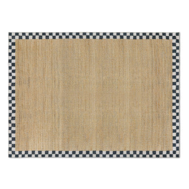 8x10 washable polyester rug with a natural check pattern in neutral tones.