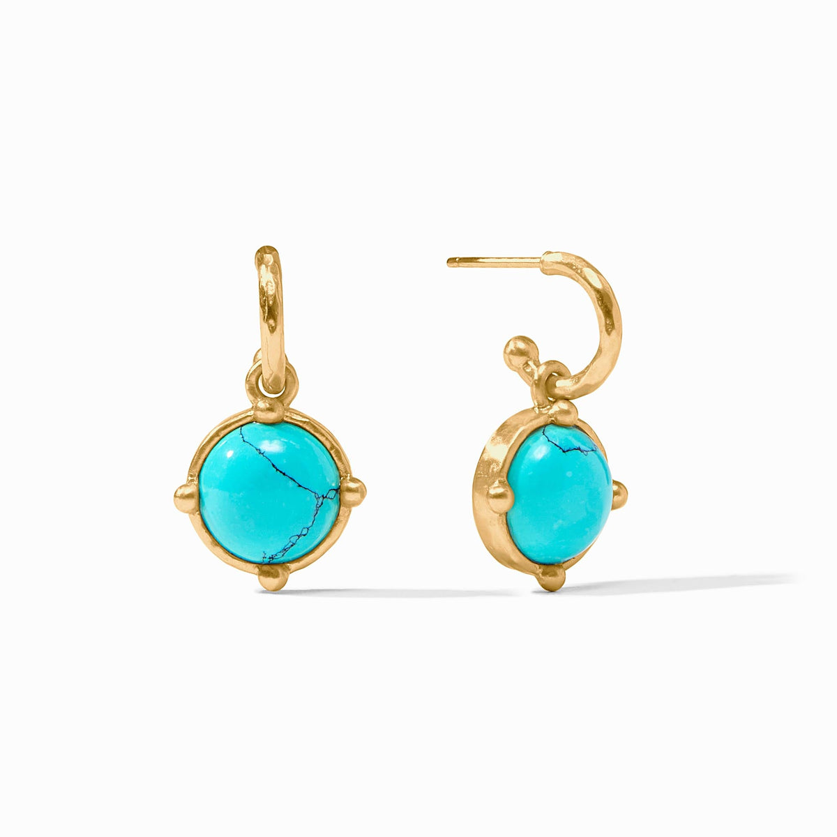Honeybee Hoop & Charm earring with gold-tone finish featuring a bee silhouette and small charm.