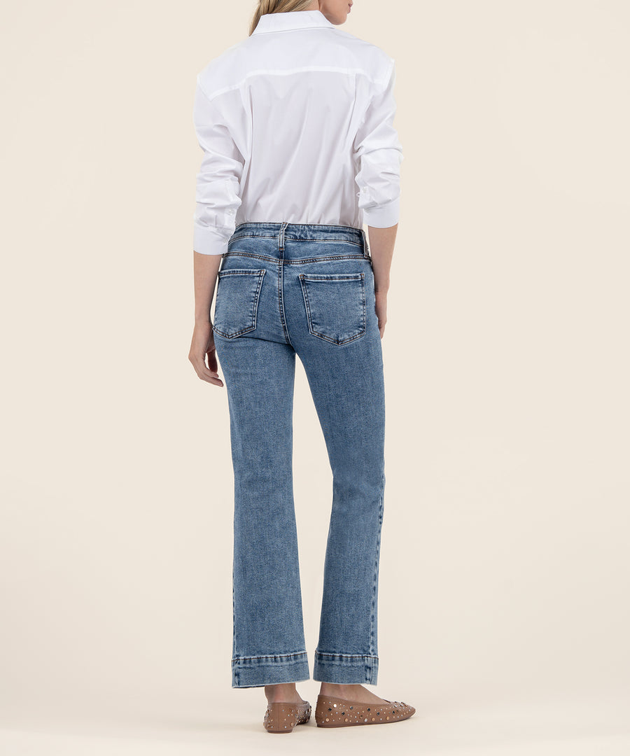 Kelsey High Rise Ankle Wide Hem Side Btm Inset