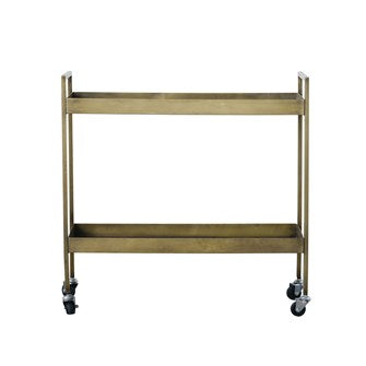 Metal 2-Tier Bar Cart on Casters