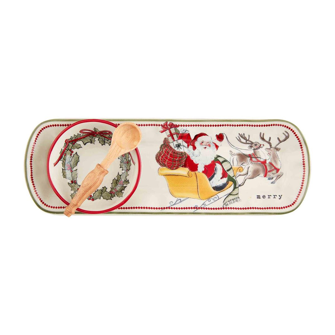 Vintage Santa Tray & Dip Set