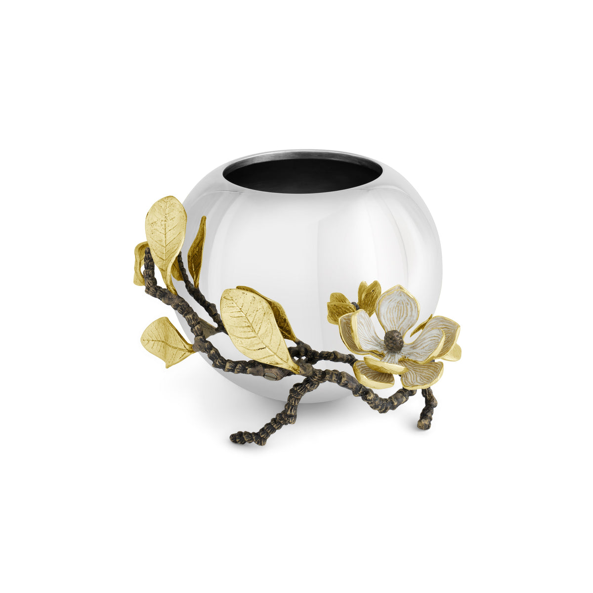 Vintage-style ceramic vase in soft rose with a blooming floral pattern.