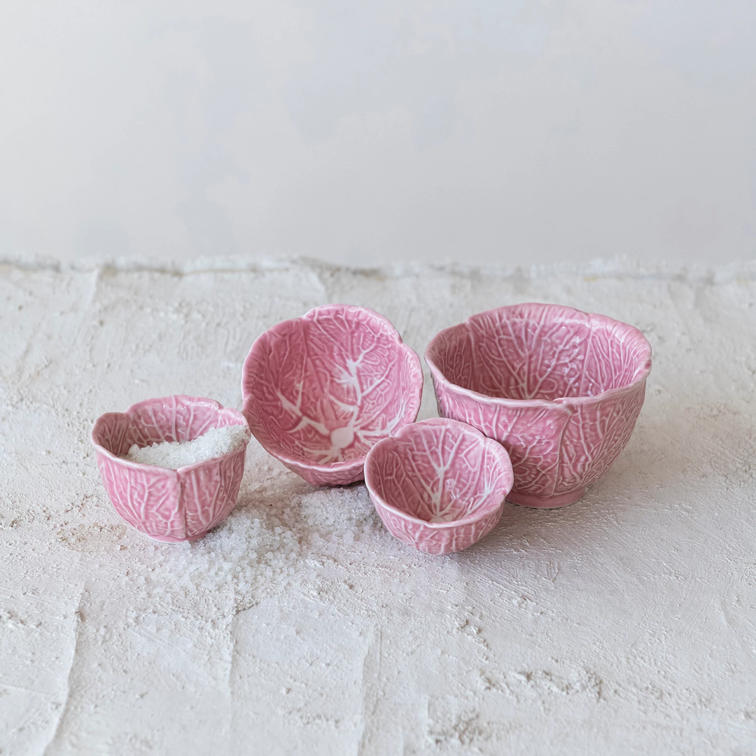 Stoneware Cabbage Shaped Prep Bowls Set/4 - Sold as Set
