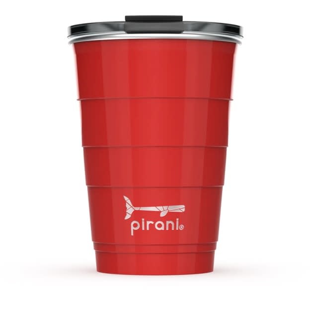 Stackable stainless steel tumbler with powder coat finish in neutral tone
