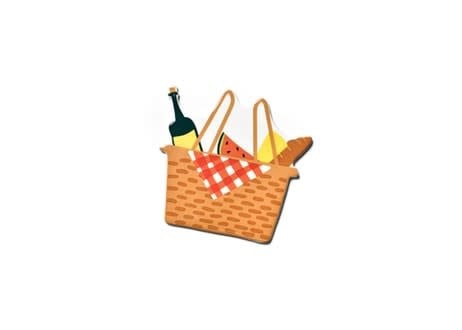Ceramic Picnic Basket Mini Attachment with hook and loop fastener in neutral tone.