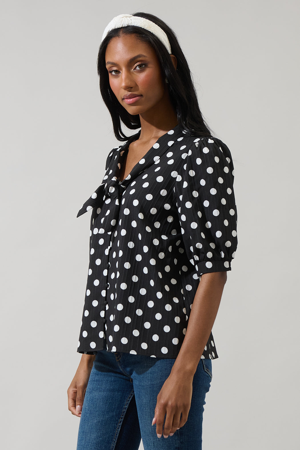 Bremen Dot Conley Button Down Blouse