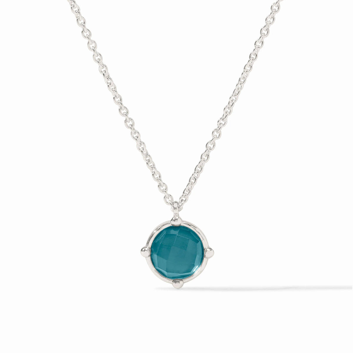 Honeybee solitaire necklace with faceted gemstone on adjustable cable chain