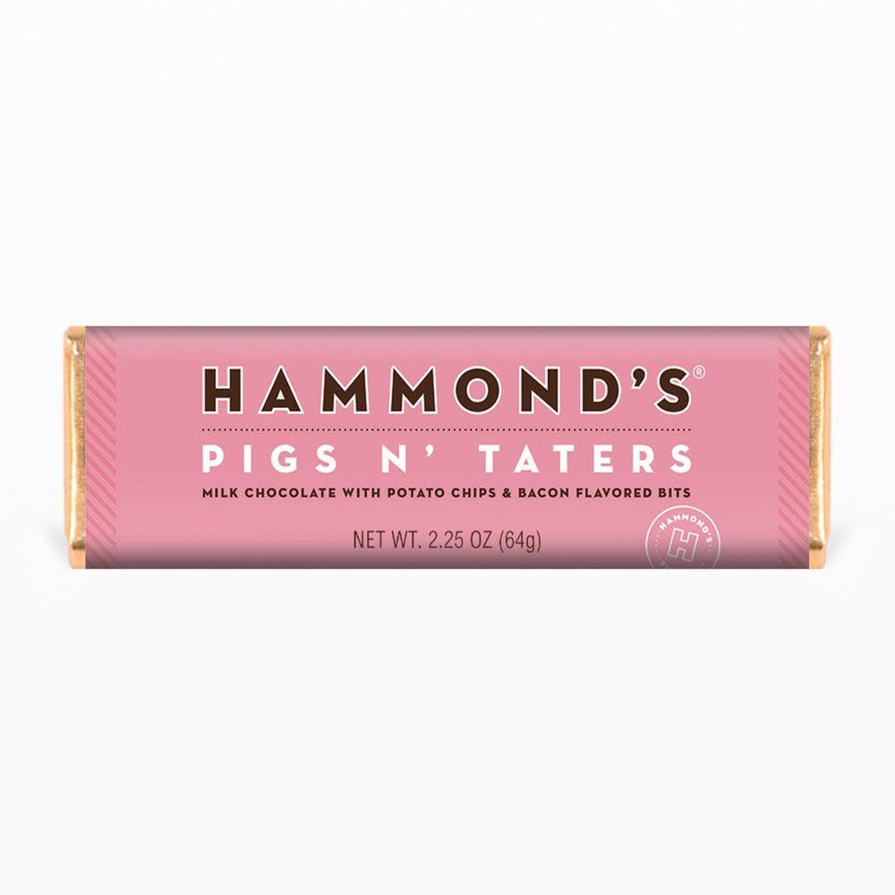 Milk chocolate bar with peanut butter and jelly filling in individual wrapper