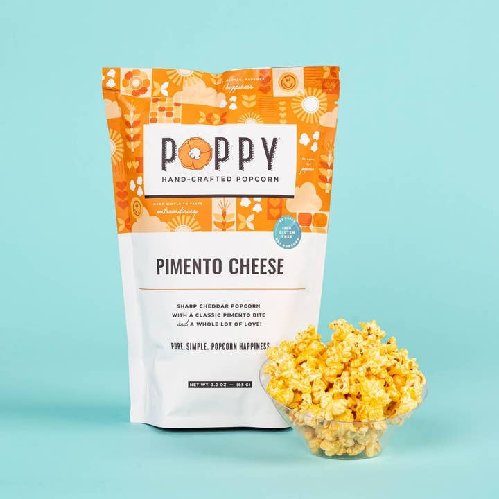 Bag of white cheddar popcorn with dill vinegar seasoning