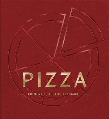 Cloth-covered cookbook titled Pizza with global recipes