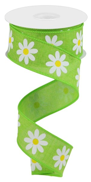 Royal blue polyester fabric with a daisy print on a straight hem.